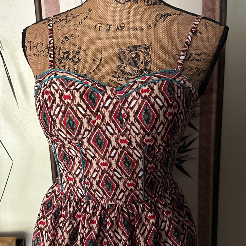 American Rag Strapless Dress with Geometric Pattern - Picture 2 of 6